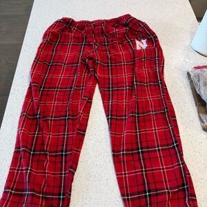 Nebraska Huskers Red Plaid Pajama Bottoms